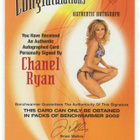 2002 Bench Warmer Series 2 Autographs Chanel Ryan - pikkukuva 2