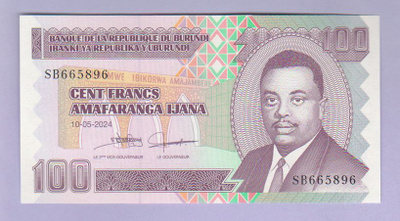 Burundi 100 Francs v.2024 UNC P-44