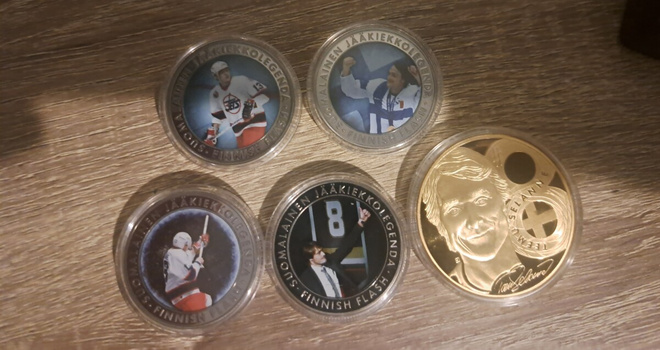Teemu selänne nro.8 muistomitalit 5kpl