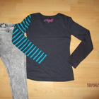 Desigual t-paita 9-10v ja Zara farkku leggingsit 134cm - pikkukuva 3