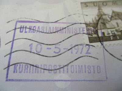 1972 Mänttä UMn kuriiripostitoimiston kuori Moskovaan