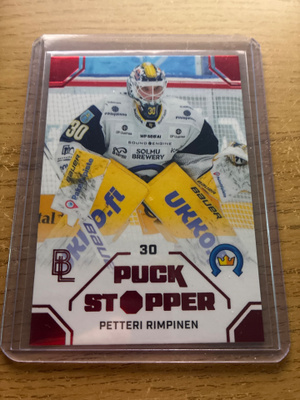 Petteri Rimpinen K Espoo puck stopper red blueline 8/40