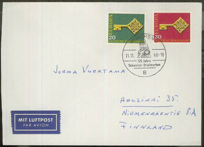 BRD Mi 559-60 FDC Suomeen