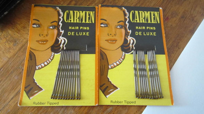 2x hiuspinni 12 kpl setti Carmen hair pins DE LUXE WANHA