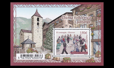 Andorra Fr 792BL12 ** Kansantanssit ja maisemat (2015)
