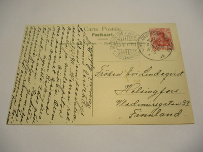 1911 Deutsche Ostafrika Linie kortti Las Palmasista Suomeen