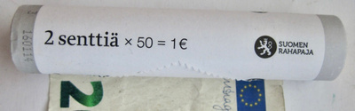 Suomi Rahapaja Täysi Rulla 50 x 2 senttiä 2014