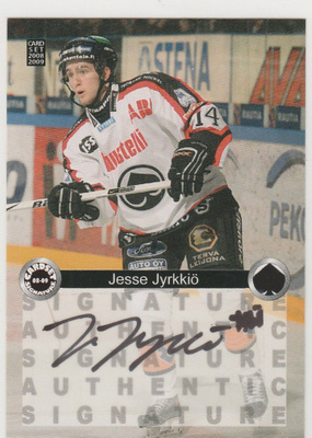 2008/09 Cardset Signature Jesse Jyrkkiö , Ässät