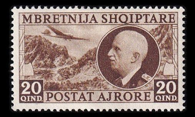 Albania 312 * Käyttösarja lentoposti 20 Q (1939)