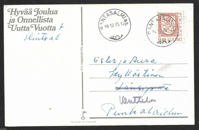 Postil. - Yl.m. 0,40 (LAPE 759) Rantasalmi as. 18.12.75