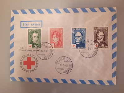 FDC Suomi 1948 PR blanco