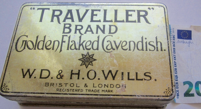 VANHA Tupakka Aski Wills Traveller Golden Flake Cavendish