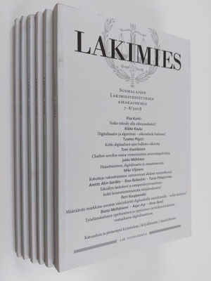 Lakimies vuosikerta 2018 (6 lehteä) : Suomalaisen lakimie...