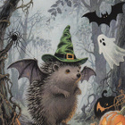 Halloween siilillä lepakon siivet - pikkukuva 1
