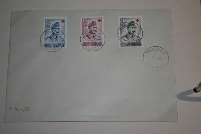 FDC kuori 4.3.1952 punainen risti /Mannerheim