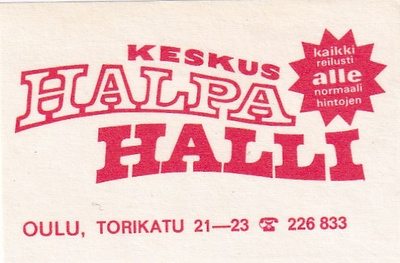 Oulu, Keskus Halpa Halli   5/11