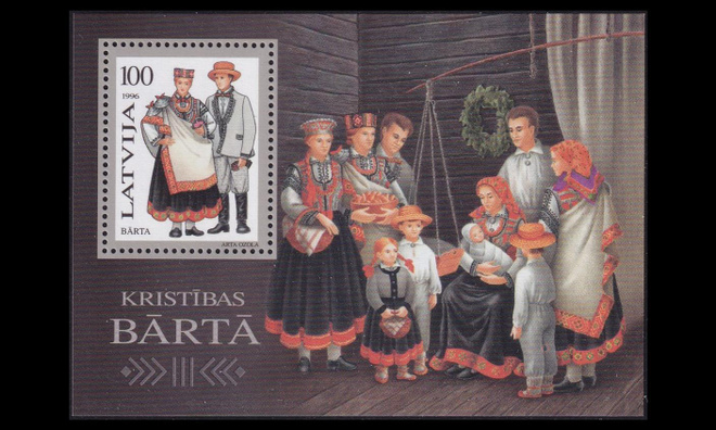 Latvia 425BL7 ** Kansanpukuja (1996)