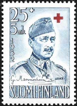 1952 Punainen Risti  Mannerheim 25 + 5 mk ** LaPe 409