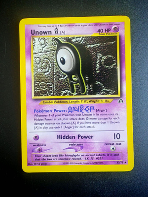 Pokemon kortti Unown A Neo Discovery rare