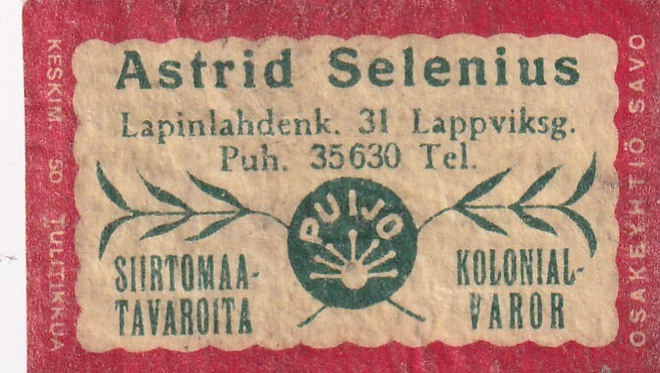 Astrid Selenius, Lapinlahdenk. 31 , Puijo    s16