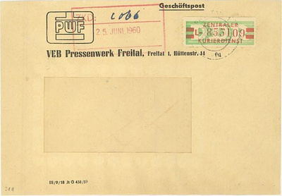 DDR Verwaltungspost Mi 31 kirjeellä