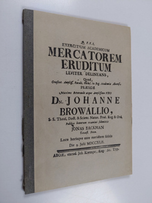 Jonas Backman : Mercatorem eruditum : Tutkielma oppineest...