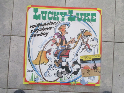VANHA LUCKY LUKE JULISTE ( 70 luvulta, sätkä suussa !!