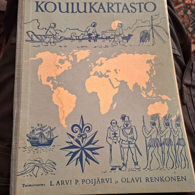 kansakoulun oppikirja OTAVAN KOULUKARTASTO V.1952