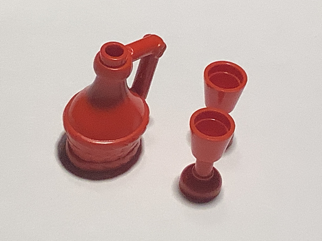 Lego Friends pitcher punainen 1x2. Kiinnitys + pikarit