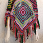 Alina´s Handmade käsin virkattu Poncho monivärinen - pikkukuva 1