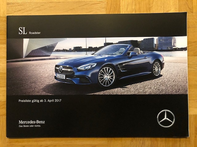 Hinnasto & lisävarusteet Mercedes SL-sarja R231 2017 - esite