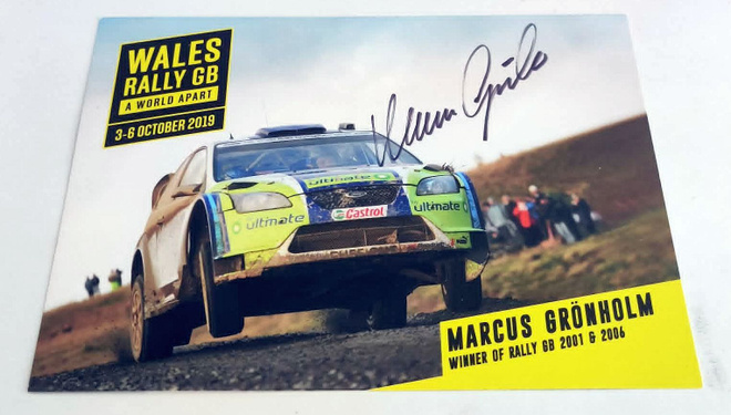 Marcus Grönholm - Harvinainen Wales Rally kortti nimmarilla