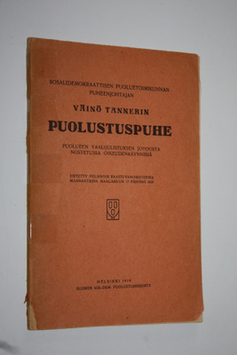 Väinö Tanner : Sosialidemokraattisen puoluetoimikunnan pu...