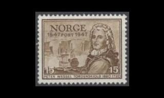 Norja 325 ** Postilaitos 300v 15 öre (1947)