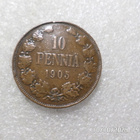 10 penniä 1905 kulkematon tasaisesti patinoitunut, - pikkukuva 1
