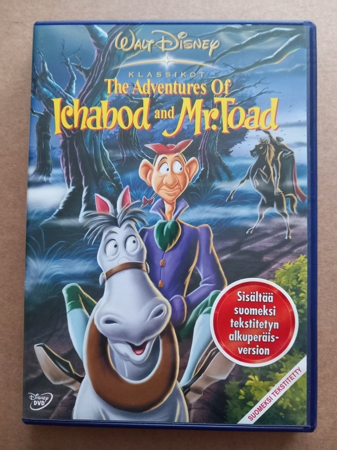 Disney klassikko Adventures of Ichabod and Mr Toad Suomi DVD