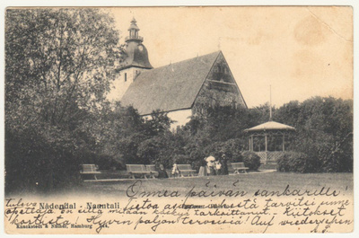 Naantali kirkko 1904 vanha kortti
