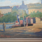 Öljyvärimaalaus Lappeenrannan satama vuodelta 1948 - pikkukuva 1