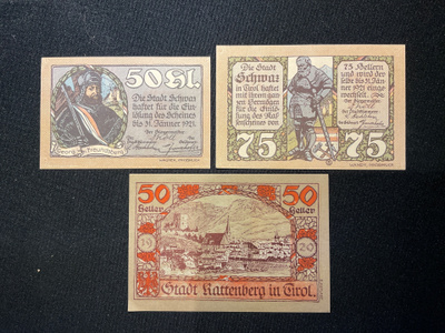 Austrian Notgeld TIROL 3 kpl