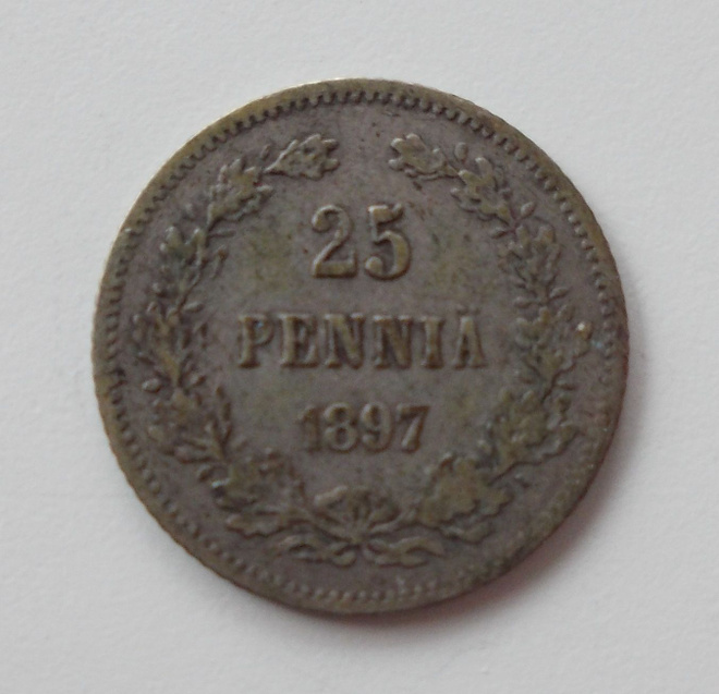25 Penniä 1897 Nikolai II Suuriruhtinaskunta