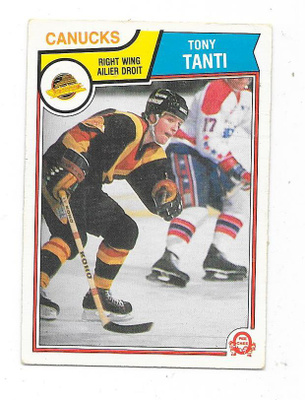 1983-84 OPC #362 Tony Tanti , Vancouver Canucks RC
