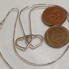 Design Double Heart Hopea riipus kaulakoru MJH 925 - pikkukuva 2