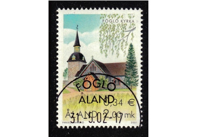 Ahvenanmaa Föglö kirkko ja leima o