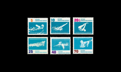 DDR 907-12 ** Uimalajejen EM-kisat (1962)