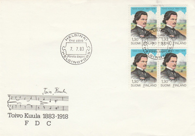 FDC, 7.7.1983, Toivo Kuula