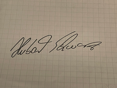 Hubert Schwarz nimikirjoitus paperilla