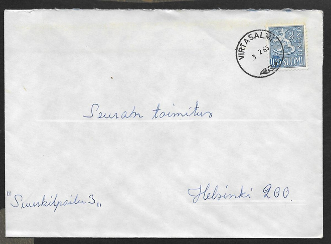 Postilähetys - Yl.m. 0,35 (LAPE 613) Virtasalmi 3.2.65