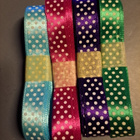 Polka dot nauhaa , vsininen ,pinkki, vihreä ja violetti - pikkukuva 1