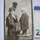 VANHA CDV Valokuva KOMEA Rouva UPEA Hattu Turkiskaulus 1900- - pikkukuva 1