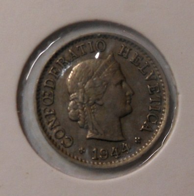 Switzerland. 5 rappen 1944.